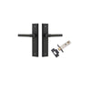 Door Lever Helsinki Stepped Latch Pair Matt Black H237xW50xP44mm Passage Kit Tube Latch Split Cam 'T' Striker Matt Black Backset 60mm in Matt Black