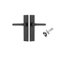 Door Lever Helsinki Chamfered Matt Black L137xP60mm BPH240xW50mm Passage Kit Tube Latch Split Cam 'T' Striker Matt Black Backset 60mm in Matt Black