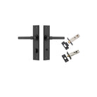Door Lever Helsinki Chamfered Privacy Matt Black CTC85mm L137xP60mm BPH240xW50mm Privacy Kit Tube Latch Split Cam 'T' Striker Matt Black Backset 60mm, Privacy Bolt Round Bolt Matt Black Backset 60mm in Matt Black