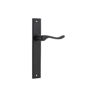 Door Lever Stirling on Long Backplate Pair Matt Black H240xW38xP64mm in Matt Black