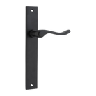 Door Lever Stirling on Long Backplate Pair Matt Black H240xW38xP64mm in Matt Black