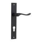 Door Lever Stirling Rectangular Euro Pair Matt Black CTC85mm H240xW38xP64mm in Matt Black