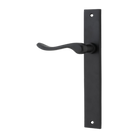 Door Lever Stirling Rectangular Latch Left Hand Fixed Matt Black L116xP62mm BPH240xW38mm in Matt Black