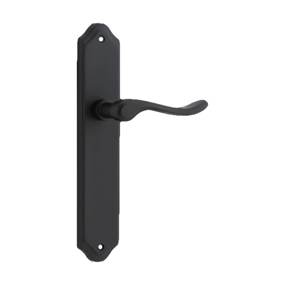 Door Lever Stirling Shouldered Latch Pair Matt Black H250xW48xP64mm in Matt Black