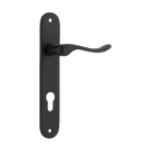 Door Lever Stirling Oval Euro Pair Matt Black CTC85mm H240xW40xP64mm in Matt Black