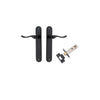 Door Lever Stirling Oval Latch Pair Matt Black H240xW40xP64mm Passage Kit Tube Latch Split Cam 'T' Striker Matt Black Backset 60mm in Matt Black