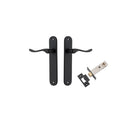 Door Lever Stirling Oval Latch Pair Matt Black H240xW40xP64mm Passage Kit Tube Latch Split Cam 'T' Striker Matt Black Backset 60mm in Matt Black