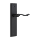 Door Lever Stirling Stepped Latch Pair Matt Black H237xW50xP64mm in Matt Black