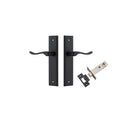 Door Lever Stirling Stepped Latch Pair Matt Black H237xW50xP64mm Passage Kit Tube Latch Split Cam 'T' Striker Matt Black Backset 60mm in Matt Black