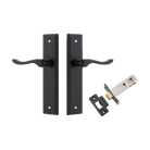 Door Lever Stirling Stepped Latch Pair Matt Black H237xW50xP64mm Passage Kit Tube Latch Split Cam 'T' Striker Matt Black Backset 60mm in Matt Black