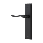 Door Lever Stirling Stepped Latch Left Hand Fixed Matt Black L116xP65mm BPH237xW50mm in Matt Black