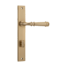 Door Lever Verona Rectangular Privacy Brushed Brass CTC85mm H237xW50xP59mm in Brushed Brass