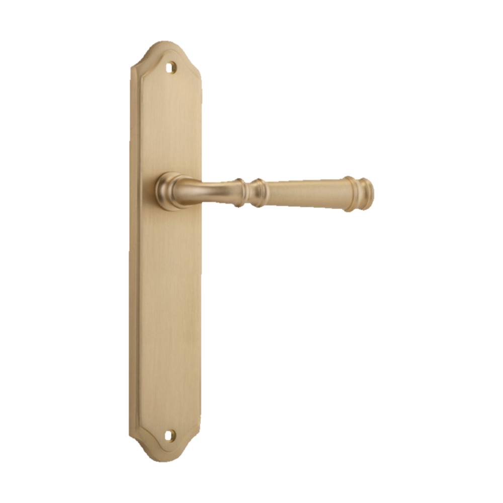 Door Lever Verona Shouldered Latch Brushed Brass H237xW50xP59mm in Brushed Brass
