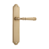 Door Lever Verona Shouldered Latch Brushed Brass H237xW50xP59mm in Brushed Brass