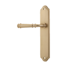Door Lever Verona Shouldered Brushed Brass H237xW50xP59mm - Left Hand Fixed in Brushed Brass