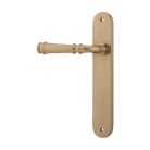 Door Lever Verona Oval Latch Left Hand Fixed Brushed Brass L122xP56mm BPH240xW40mm in Brushed Brass