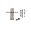 Door Lever Sarlat Rectangular Euro Distressed Nickel CTC85mm H240xW38xP55mm Entrance Kit, Mortice Lock Euro Distressed Nickel CTC85mm Backset 60mm, Euro Cylinder Key Thumb 6 Pin Distressed Nickel L70mm KA1 in Distressed Nickel