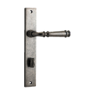 Door Lever Verona Rectangular Privacy Distressed Nickel CTC85mm H237xW50xP59mm in Distressed Nickel
