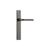 Door Lever Annecy Rectangular Latch Pair Distressed Nickel L117xP63mm BPH240xW38mm in Distressed Nickel