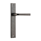 Door Lever Annecy Rectangular Latch Pair Distressed Nickel L117xP63mm BPH240xW38mm in Distressed Nickel