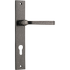 Door Lever Annecy Rectangular Euro Distressed Nickel CTC85mm H237xW50xP65mm in Distressed Nickel