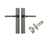 Door Lever Annecy Rectangular Latch Distressed Nickel H240xW38xP65mm Passage Kit, Tube Latch Split Cam 'T' Striker Distressed Nickel Backset 60mm in Distressed Nickel