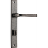 Door Lever Annecy Rectangular Privacy Distressed Nickel CTC85mm H237xW50xP65mm in Distressed Nickel