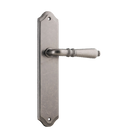 Door Lever Sarlat Shouldered Euro Distressed Nickel CTC85mm H250xW48xP57mm in Distressed Nickel