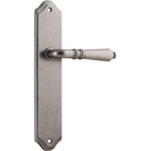 Door Lever Sarlat Shouldered Euro Distressed Nickel CTC85mm H250xW48xP57mm in Distressed Nickel