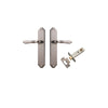 Door Lever Sarlat Shouldered Latch Distressed Nickel H250xW48xP57mm Passage Kit Tube Latch Split Cam 'T' Striker Distressed Nickel Backset 60mm in Distressed Nickel
