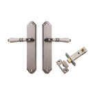 Door Lever Sarlat Shouldered Latch Distressed Nickel H250xW48xP57mm Passage Kit Tube Latch Split Cam 'T' Striker Distressed Nickel Backset 60mm in Distressed Nickel