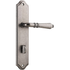 Door Lever Sarlat Shouldered Privacy Distressed Nickel CTC85mm H250xW48xP57mm in Distressed Nickel