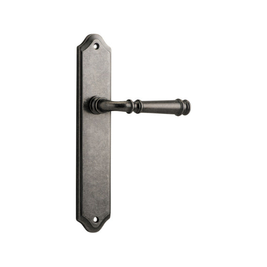 Door Lever Verona Shouldered Latch Distressed Nickel H237xW50xP59mm in Distressed Nickel