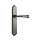 Door Lever Verona Shouldered Latch Distressed Nickel H237xW50xP59mm in Distressed Nickel