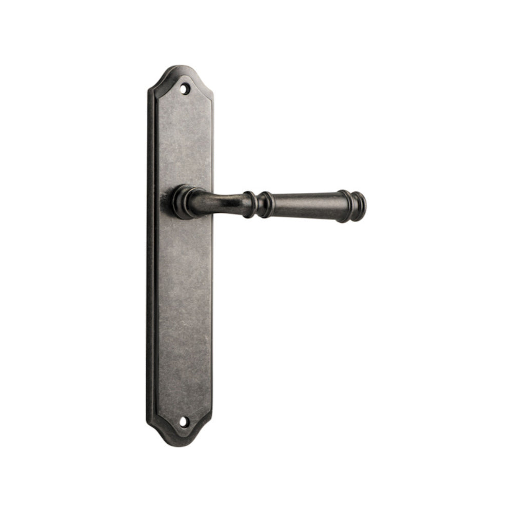 Door Lever Verona Shouldered Latch Distressed Nickel H237xW50xP59mm in Distressed Nickel