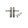 Door Lever Verona Shouldered Latch Distressed Nickel H240xW50xP59mm Passage Kit Tube Latch Split Cam 'T' Striker Distressed Nickel Backset 60mm in Distressed Nickel