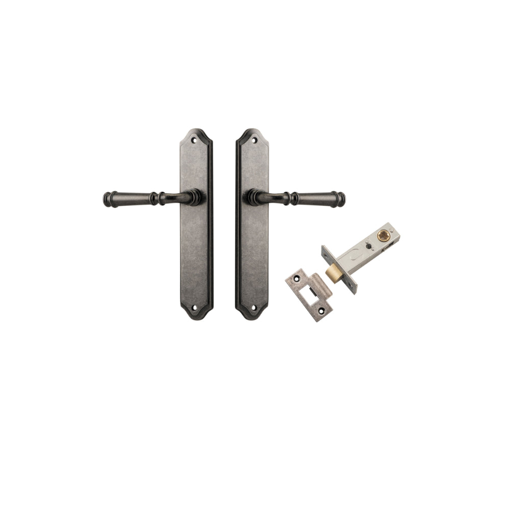 Door Lever Verona Shouldered Latch Distressed Nickel H240xW50xP59mm Passage Kit Tube Latch Split Cam 'T' Striker Distressed Nickel Backset 60mm in Distressed Nickel