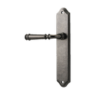Door Lever Verona Shouldered Latch Left Hand Fixed Distressed Nickel L122xP58mm BPH250xW48mm in Distressed Nickel
