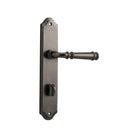 Door Lever Verona Shouldered Privacy Distressed Nickel CTC85mm H237xW50xP59mm in Distressed Nickel