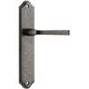 Door Lever Annecy Shouldered Latch Distressed Nickel H237xW50xP65mm in Distressed Nickel