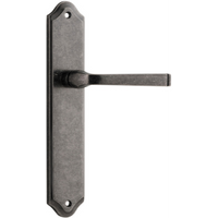 Door Lever Annecy Shouldered Latch Distressed Nickel H237xW50xP65mm in Distressed Nickel