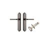 Door Lever Annecy Shouldered Latch Distressed Nickel H240xW50xP65mm Passage Kit Tube Latch Split Cam 'T' Striker Distressed Nickel Backset 60mm in Distressed Nickel