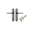 Door Lever Annecy Shouldered Latch Distressed Nickel H240xW50xP65mm Passage Kit Tube Latch Split Cam 'T' Striker Distressed Nickel Backset 60mm in Distressed Nickel