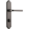 Door Lever Annecy Shouldered Privacy Distressed Nickel CTC85mm H237xW50xP65mm in Distressed Nickel
