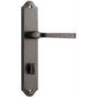 Door Lever Annecy Shouldered Privacy Distressed Nickel CTC85mm H237xW50xP65mm in Distressed Nickel