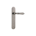 Door Lever Sarlat Oval Euro Distressed Nickel CTC85mm H230xW40xP55mm in Distressed Nickel