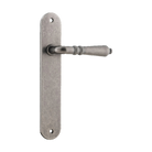 Door Lever Sarlat Oval Euro Distressed Nickel CTC85mm H230xW40xP55mm in Distressed Nickel