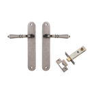 Door Lever Sarlat Oval Latch Distressed Nickel H240xW40xP55mm Passage Kit Tube Latch Split Cam 'T' Striker Distressed Nickel Backset 60mm in Distressed Nickel
