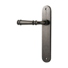 Door Lever Verona Oval Latch Left Hand Fixed Distressed Nickel L122xP56mm BPH240xW40mm in Distressed Nickel