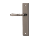 Door Lever Sarlat Stepped Latch Left Hand Fixed Distressed Nickel L111xP56mm BPH237xW50mm in Distressed Nickel